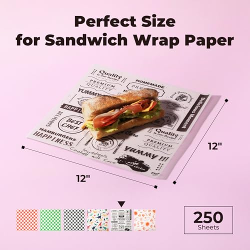 Fit Meal Prep [250 Sheets] 12x12" Deli Paper Sheets, Newsprint Dry
