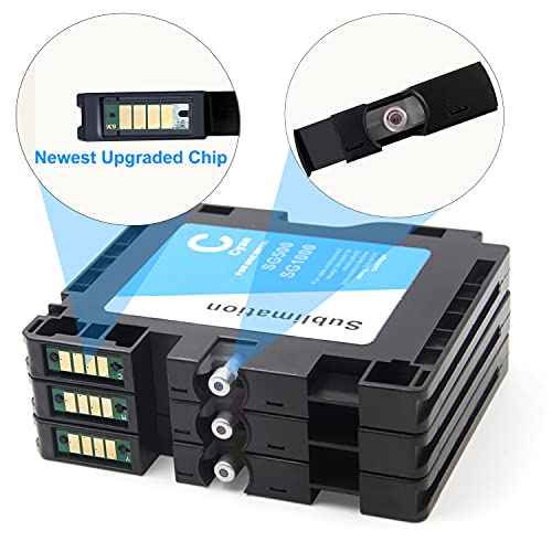 Aomya Sublimation Ink Cartridge Upgraded Chip Compatible with Sawgrass Virtuoso SG500 SG1000 Printers(4-Pack,Black, Cyan, Magenta, Yellow