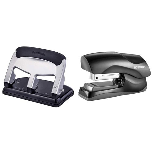 Bostitch Office EZ Squeeze Heavy Duty 3 Hole Punch and Heavy Duty Stapler Bundle