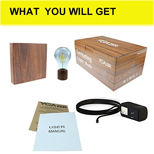 VGAzer Magnetic Levitating Floating Wireless LED Light Bulb Desk Lampfor Unique Gifts, Room Decor, Night Light, Home Office Decor