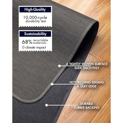 Office Chair Mat for Hardwood Floor Under Desk Computer Rolling Chair Mat for Wood/Tile Floor Non-Slip Heavy Duty Desk Rug PVC Plastic Hard Floor Protector 48" x 60" (Espresso)