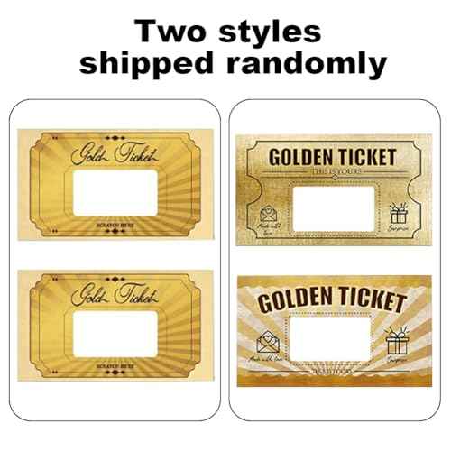 PLIGREAT 120 Pieces Gold Ticket Scratch Off Cards Stickers, Blank Gift Certificates Scratch Cards Scratchs Off Tickets DIY Coupon Card for Small Business, Holiday, Bridal Shower Activity, Party Supply