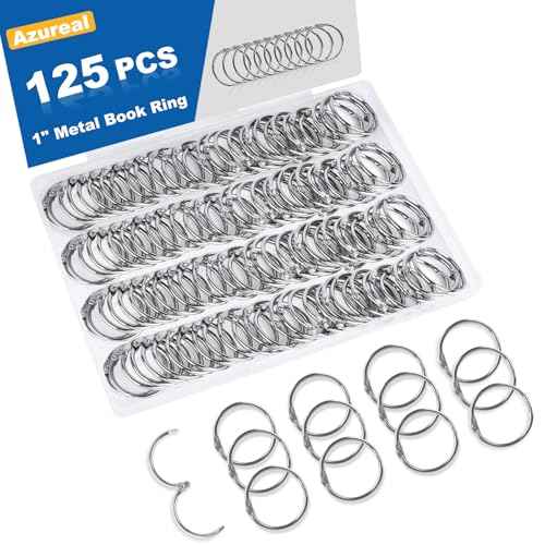 125 Pack Loose Leaf Binder Rings, 1 inch Small Binder Rings, Index Card Rings, Metal Nickel Plated Book Rings for School, Home, Office - Silver