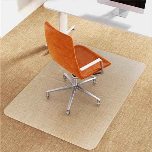 Office Chair Mat for Carpet: 36"x48" Computer Desk Floor Mat -PVC Plastic Rug Carpet Protector Mats for Gaming Chair Under Desk Pad for Rolling Chair,Desk Chair mat,Ship Flat