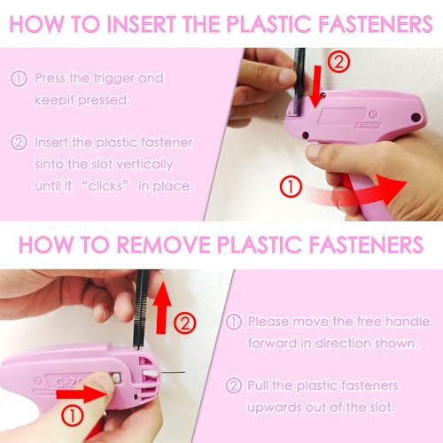 Liumai Pink Mini Stitch Gun for Clothes – Quick Repair Kit with 2000 Fasteners