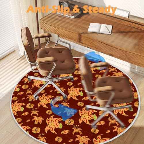 4ft/48in Home Office Chair Mat for Hardwood Floor, Anti-Slip Desk Chair Mats, Computer Gaming Chair Mats for Rolling, Low Pile Carpet Floor Chair Mat(Red-1)