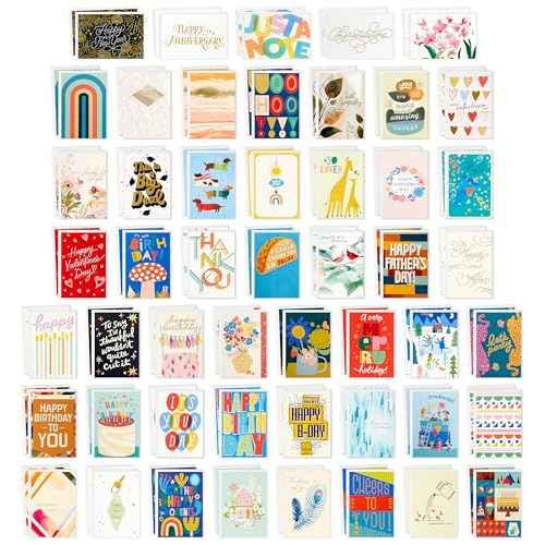 Hallmark Bulk Greeting Card Assortment with Organizer (100 Cards with Envelopes) Birthday Cards, Thank You Cards, Wedding Cards, Sympathy Cards, Holiday Cards, Congrats Cards