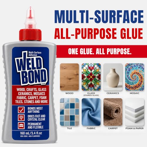 Weldbond Multi-Surface Craft Glue 5.4oz - Non-Toxic, Clear, 1 Pack