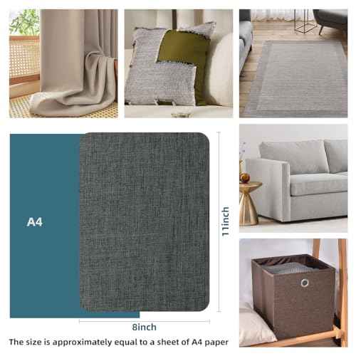 WILDREEDS 2 Pcs 8 x11 Inch Linen Repair Patches, Self-Adhesive Fabric Patch for Sofas, Couch, Furniture,Tote Bags, Car Seats (Dark Grey)