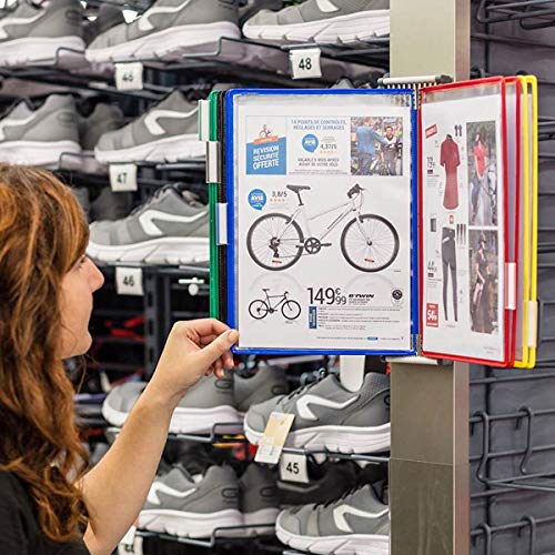 Tarifold¢ç Magnetic Wall Mounted Reference System,10 Double-Sided Letter-Size Pockets, Assorted Colors, (W291M)