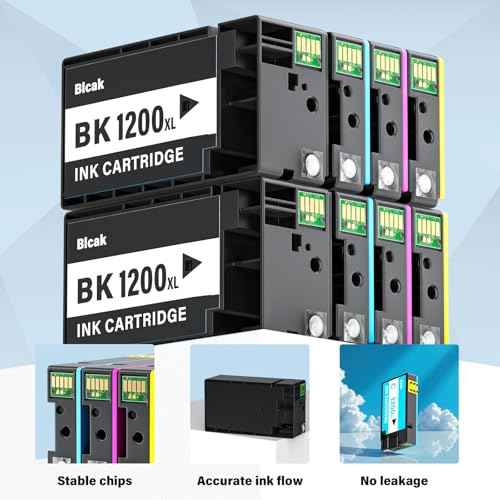 1200 XL Ink Cartridges | 1200XL Replacement Compatible for Canon Maxify MB2720 MB2700 MB2020 MB2021 MB2050 MB2120 MB2200 MB2300 MB2320 Printers (PGI-1200XL, CLI-1200XL) - 8 Packs