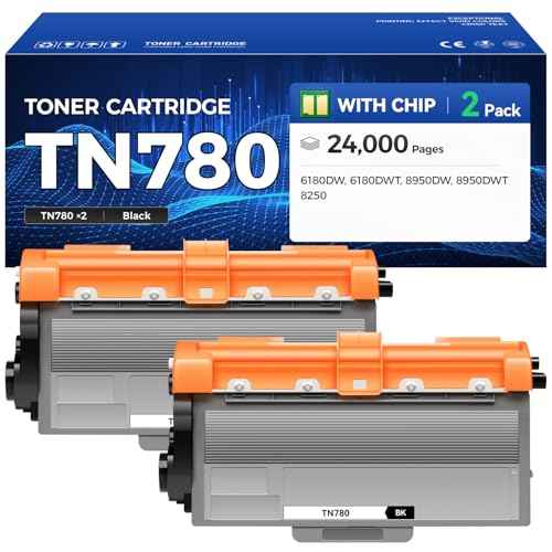 TN780 Toner Cartridge Black 2-Pack High Yield Replacement for Brother TN-780 TN-750 Toner Compatible with Brother HL-5450DN HL-5470DW HL-6180DW MFC-8710DW MFC-8910DW MFC-8950DW DCP-8150DN Printer Ink