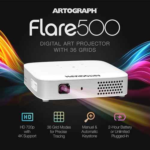 Artograph Smart HD Digital Art Projector with Remote, Wi Fi, and Case + Mini Tripod Tabletop & Handheld Stand for Digital Projectors & Phones