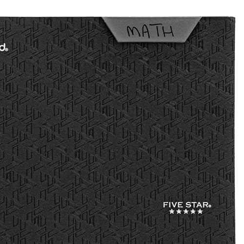 Five Star 2-Pocket Folder, Plastic Folder with Stay-Put Tabs and Prong Fasteners, Holds 8-1/2" x 11" Paper, Black (72113)