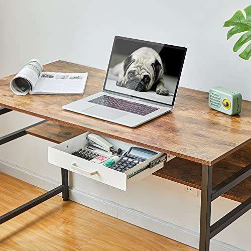 Gome Under Desk Pull-Out Drawer - Storage Organizer Office Mounted, Easy Slide-Out Pencil Drawer for Saving Space, Desk Storage Ideal for Sit-Stand Workstation (Without support bar under desk)