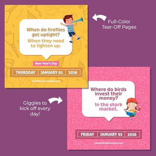 2026 Daily Kids Joke Calendar | Fun Lunchbox Notes For Kids, Tear Off Pages with Daily Puns & Jokes for Children, Lined Backside for Personal Notes, Great Way To Add a Touch of Humor To Your Child's Routine