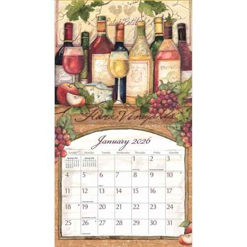 Lang Wine Country 2026 Wall Calendar ? 12-Month Calendar with Stapled Binding, Linen-Embossed Wine & Vineyard Artwork by Susan Winget, 13.4¡È ¡¿ 12¡È