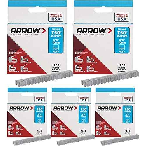 Arrow Fastener 506 Genuine T50 3/8-Inch Staples, 1250-Pack Pack of 10