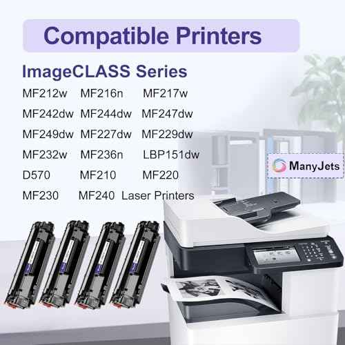 4 Pack Compatible Toner Cartridge Replacement Compatible for Canon 137 Black Toner Cartridge 137 CRG137 Works with ImageCLASS D570/MF236n/MF232w/MF244dw/MF240/MF210Printers (Black)