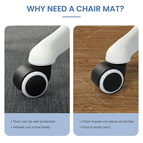 RccugmatS Graphite Texture Office Chair Mat for Hardwood Floor 36 x 48 in, Anti-Slip