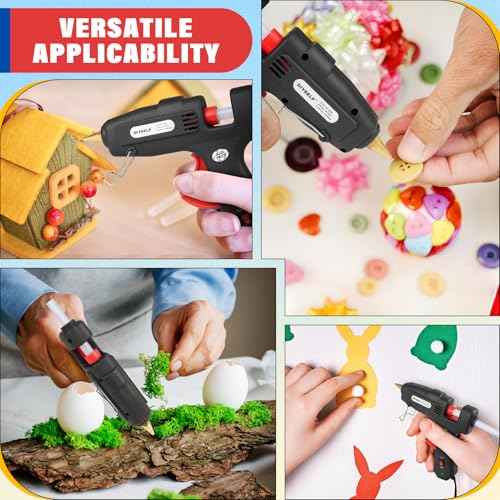 DIYSELF Hot Glue Gun, Full Size, 1 PCS Glue Gun with 20 Glue Sticks, Glue Gun and Sticks Set, Hot Glue Gun Kit for Crafts, Fabric, Woodworking, Craft Glue Guns, Heavy Duty Glue Gun, 60/100W(Black£©