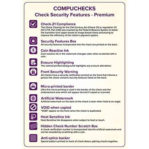 Compuchecks 500 high Security Check Paper Compatible with quickbooks and Versa Check - Computer Checks for Business Or Personal Use - Blank Check On Top Paystubs On Bottom (Blue Basketweave)