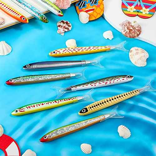Meanplan 40 Pack Fish Pen Gifts Cute Fishing Party Favors Decorations Creative Glitter Ballpoint Pens for Kids Adults School Office Student Birthday Themed Party Decor