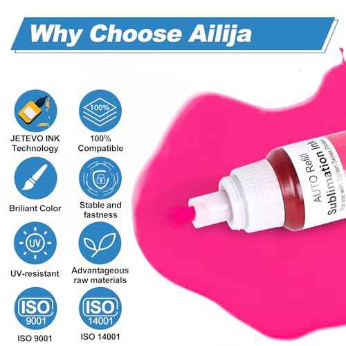 552 Sublimation Ink Refill Bottles use for Eoctank ET-8550, Ecotank ET-8500£¨BK PBK C M Y GY, 600ml£©