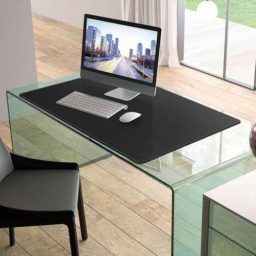 Mydours 36¡± x 24¡± Large Desk Mat - XL Desk Pad with PU Leather Surfaces - Extended Desk Mat for Home Office & Computer Workstation - Gaming Mouse pad for Keyboard & Laptop (Black)