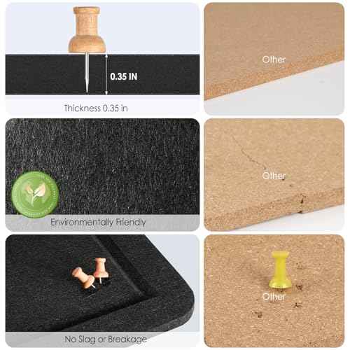 MaxGear Large Bulletin Board 48" x 36", Foldable Felt Board Vision Board Supplies, Cork Board for Office, Home, School, Small Pin Boards for Walls Decorative Display Board Black