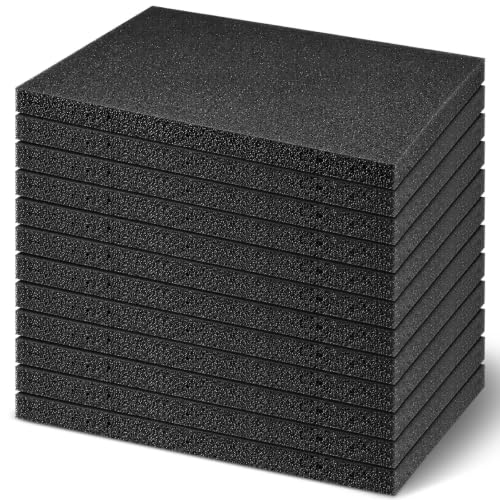 Frienda 12 Pcs 12" x 8" 0.5" Polyethylene Foam Sheet Thick Black