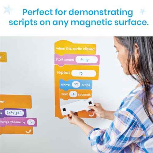 hand2mind Scratch Block-Based Coding Magnetic Demonstration Set, Learn to Code STEM Activities, Computer Science and Programming for Kids, Coding for Kids 8-12, STEM Classroom Science Teacher Supplies