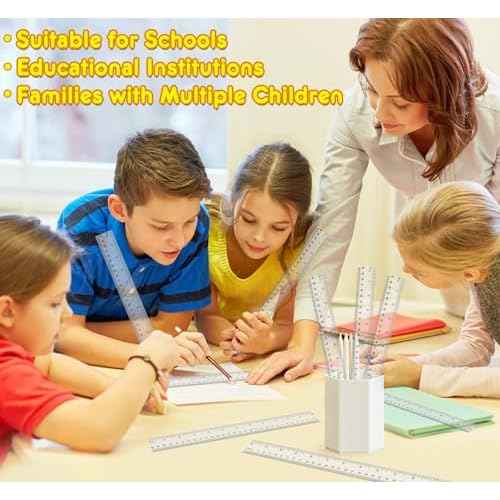 32 Pack Clear Plastic Ruler 12 Inch, Rulers Bulk for Classroom, Transparent Ruler with Centimeters and Inches, Metric Rulers for Kids, Ideal Back to School Office Home Supplies