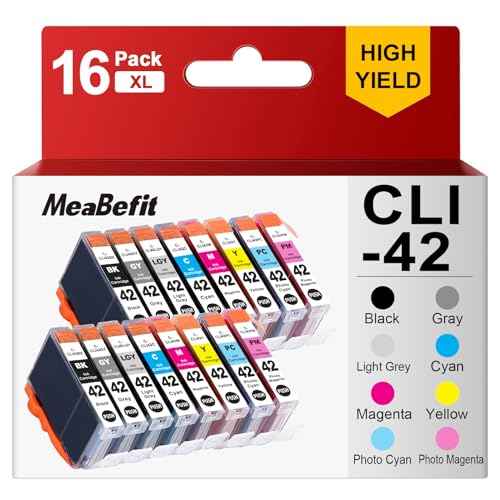 CLI42 CLI-42 Ink Cartridges High Yield Replacement for Canon CLI42 CLI-42 Compatible with Canon Pixma Pro-100 Pro-100S Printer(16-Pack)