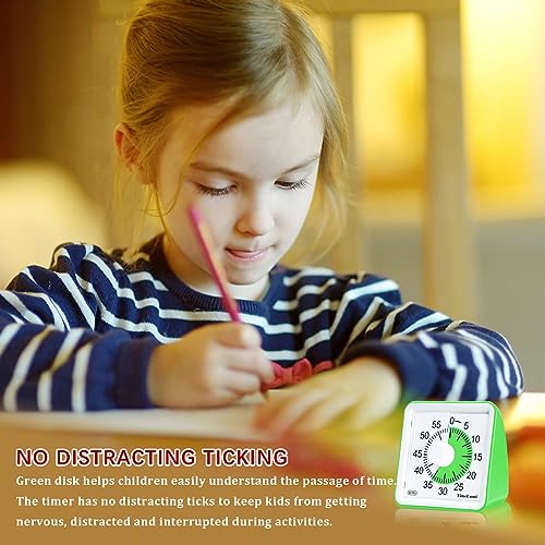 Kids Visual Timer 60-Minute Classroom Timer with Green Disc, Time Management Tool