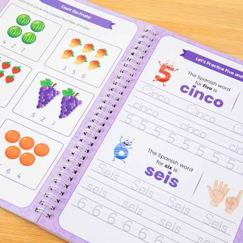 Spanish Starter Kit - Reusable Bilingual Copybooks for Kids - Large Espa?ol Writing Practice Books - Magic Ink, Groove Handwriting Workbooks