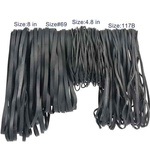 HAIDIBAO-Rubber Bands Assorted Sizes 0.5lbs large rubber bands heavy duty Elastic Bands 4 sizes black rubber band for Office supplies size#69,size#117B,size#8in,size(4-4/5" x 1/16")