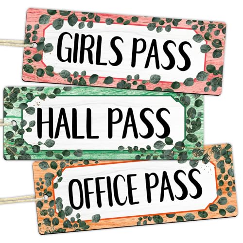 WorldBazaar Eucalyptus Magnetic Classroom Passes - Set of 6, Waterproof & Reusable