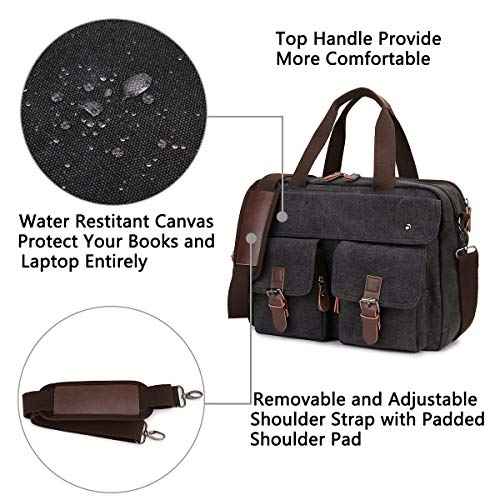 RAVUO Messenger Bag for Men, Water Resistant 15.6 17.3 Inch Laptop Briefcase Bag Casual Mens Satchel for Business