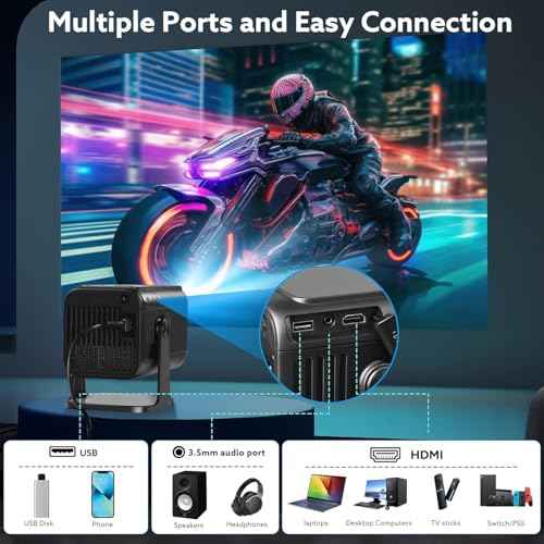 Mini Projector with Wifi and Bluetooth, 4K 1080P Support Portable Projector 180¡Æ Rotatable 120'' Screen Movie Projector Auto Keystone Compatible with HDMI/USB/Smartphone/PC/Laptop