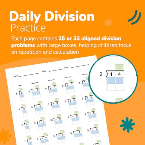 Channie's Single Digit Division Workbooks for Elementary Math Grade 3-5