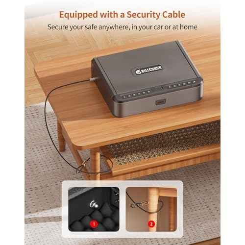 BILLCONCH Gun Safe for Handgun - Biometric Gun Safe 4 Ways Quick Access with Fingerprint/Full-digital Keypad/Key/APP Lock Handgun Pistol Safe for Nightstand Bedside Home