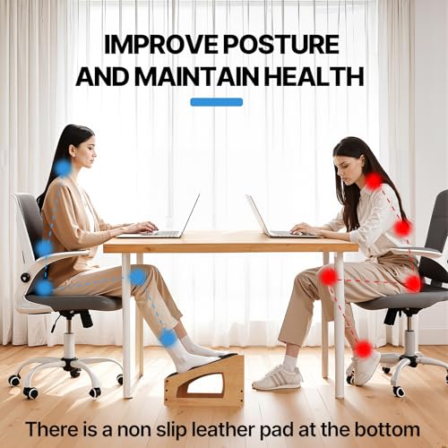 XINGMIAOWJ Ergonomic Foot Rest Under Desk - 4-Height Adjustable Foot Stool Natural01