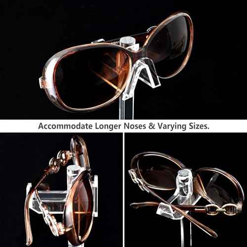 MOOCA 5 Pcs Premium Acrylic Glasses Stand, Eyewear Display, Sunglasses Organizer, Eyewear Holders, Sunglass Rack, with 5 Different Heights, Showcasing Up to 15 Pairs