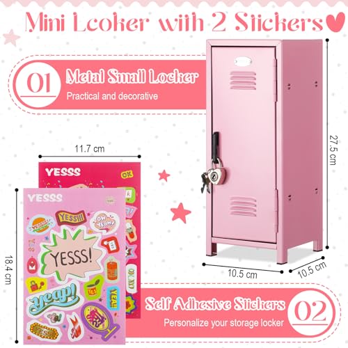Vercraft Mini Locker with Lock Keys Stickers 10.8inch Small Storage
