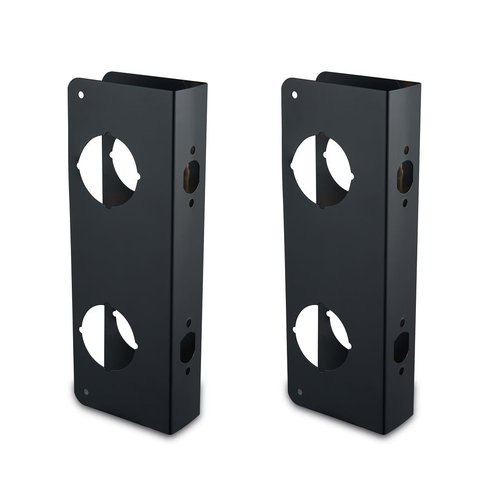 SUMBIN Door Guard Reinforcer for Extra Security to Your Home and Prevent Unauthorized Entry, 2-3/8 Backset and 5-1/2 Door Hole, Repair Doors in Black Finish 2 PCS