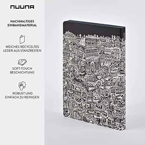 Nuuna Graphic L "Paris" Smooth Bonded Leather Notebook - Black