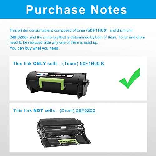 LCL Remanufactured Toner Cartridge Replacement for Lexmark 50F1H00 50F1000 501H 501 5000pages MS310 MS310d MS310dn MS312 MS312DN MS315 MS315dn MS410 MS410d MS410dn MS415 MS415DN MS510 (1-Pack Black)