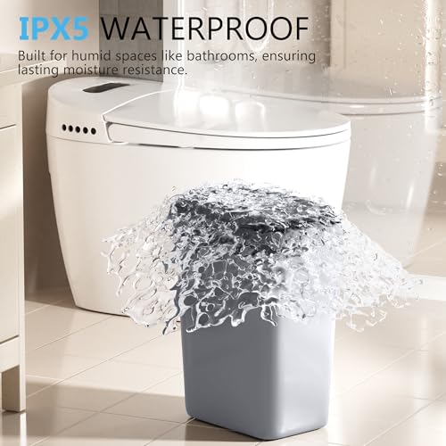 jinligogo Automatic Bathroom Trash Can with Lid 2.6 Gal, Motion Sensor, Waterproof, Mix
