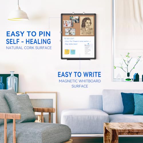 Maxtek Wall-Mounted Whiteboard & Cork Board Combo 24 x 18 inches